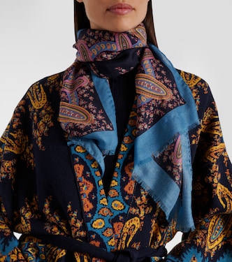 Écharpe en laine, cachemire et soie à fleurs | Etro