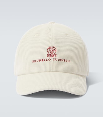 Logo cotton and cashmere corduroy baseball cap | Brunello Cucinelli
