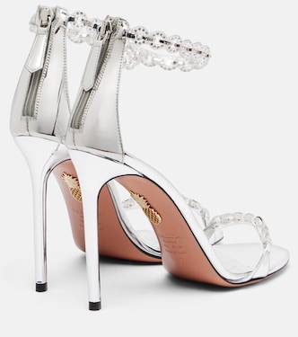 Sandales Bijoux 105 en cuir métallisé à ornements | Aquazzura