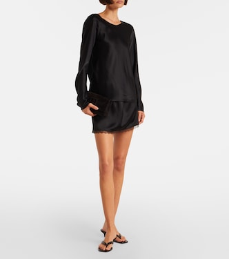 Barb draped satin top | Leset