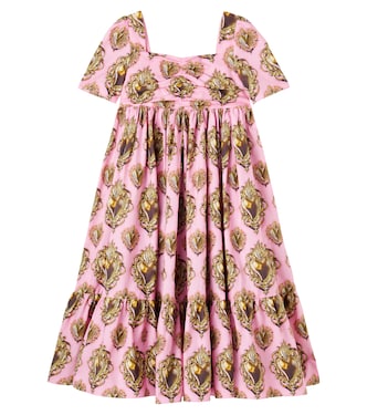 Printed cotton poplin dress | Dolce&Gabbana Kids