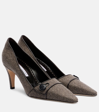 Lulumae 70 herringbone pumps | Manolo Blahnik