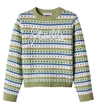 Embroidered striped cotton sweater | Stella McCartney Kids