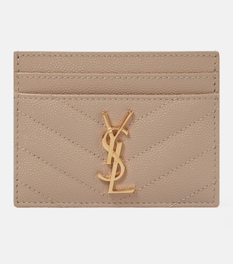 Portacarte Monogram in pelle matelassé | Saint Laurent