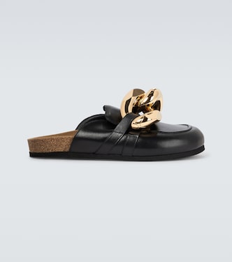 Slippers in pelle con catena | JW Anderson