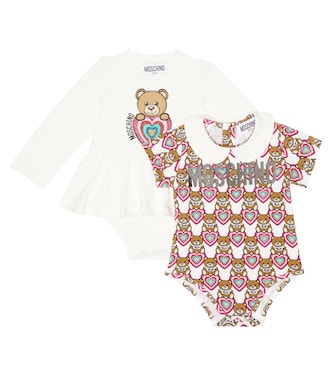 Bébé – Set de 2 bodys imprimés en coton mélangé | Moschino Kids