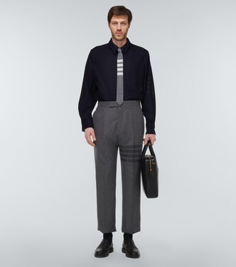 4-Bar wool-blend flannel shirt jacket | Thom Browne