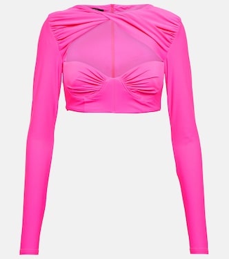 Twisted cutout jersey crop top | Alex Perry