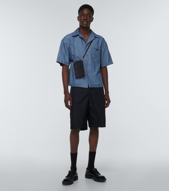 Camicia bowling in cotone e lino | Prada