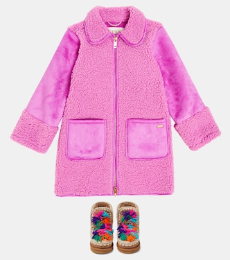 Floral-appliqué suede boots | Mou Kids