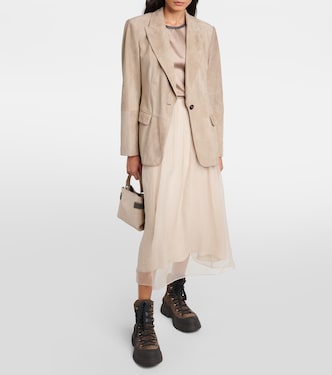 Silk-blend satin top | Brunello Cucinelli