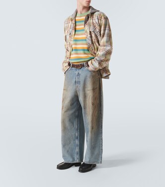 Pull Face rayé en coton | Acne Studios
