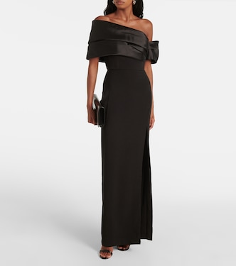 Vestido largo Alexis con satén | Solace London