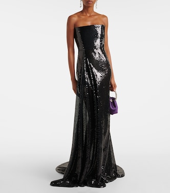 Sequined strapless gown | Alex Perry