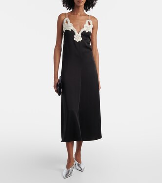 Abito midi con applicazioni floreali | Jil Sander