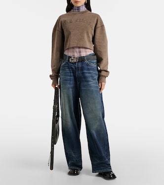 Felpa cropped in jersey di cotone | Acne Studios