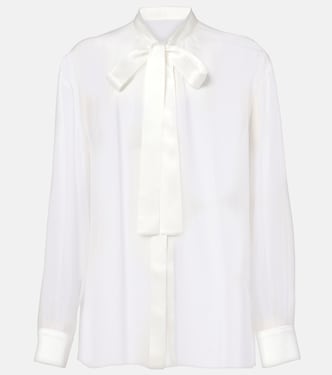 Camicia in chiffon di seta con fiocco | Dolce&Gabbana
