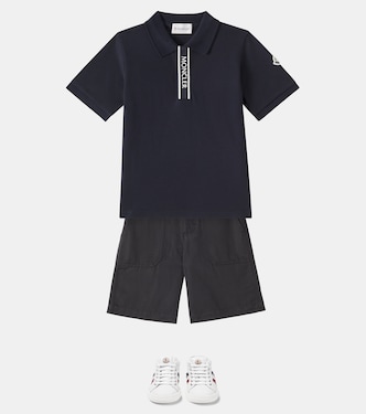 Cotton and linen gabardine shorts | Moncler Enfant