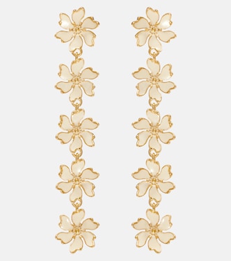 Floral enamel drop earrings | Oscar de la Renta