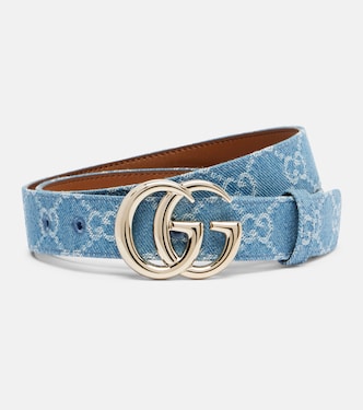 GG Marmont canvas denim belt | Gucci