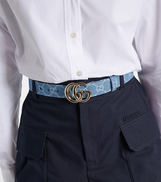 GG Marmont canvas denim belt | Gucci