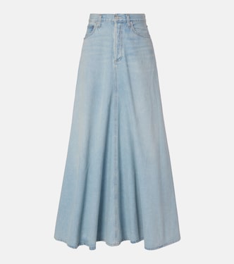 Odin mid-rise denim maxi skirt | Agolde