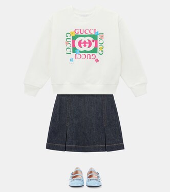 Jupe Horsebit en jean  | Gucci Kids