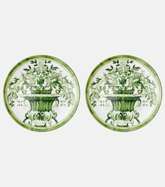 Verde Maiolica set of 2 dinner plates | Dolce&Gabbana Casa