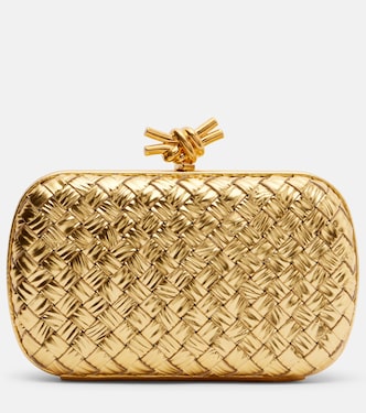 Knot Intreccio metallic leather clutch | Bottega Veneta