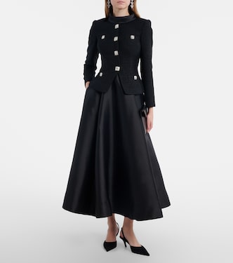 Bouclé taffeta midi dress | Self-Portrait