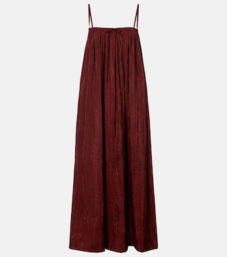 Gathered taffeta midi dress | Saint Laurent