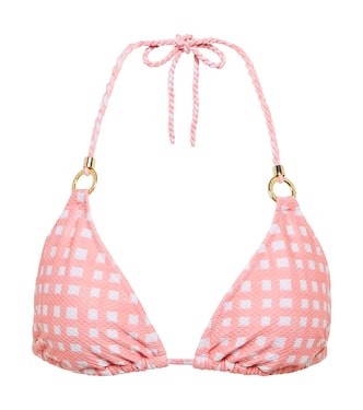 Zanzibar checked bikini top | Heidi Klein