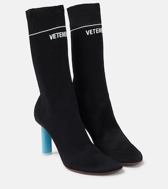 Logo knit ankle boots | Vetements