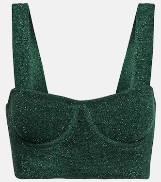 Crop top Moonlight de punto metalizado | Galvan