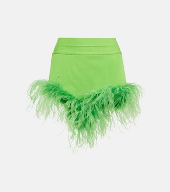 Shorts in maglia con piume | Giuseppe di Morabito