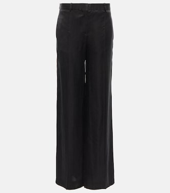 Pantalon droit Bany à taille basse en satin | The Row