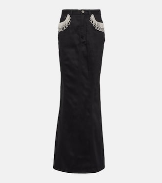 Verzierter Maxirock aus Denim | Rotate