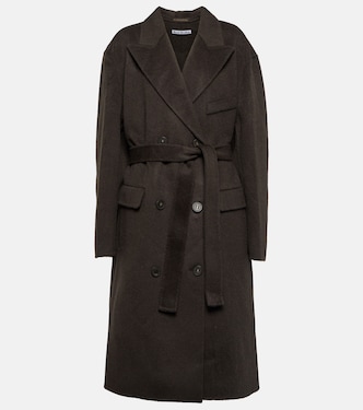 Abrigo cruzado en mezcla de lana y alpaca | Acne Studios