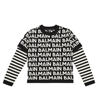 Jersey en mezcla de lana con logo | Balmain Kids