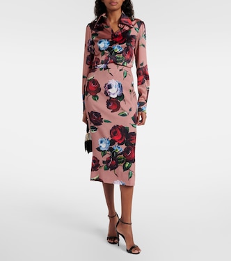 Gonna midi in charmeuse di misto seta | Dolce&Gabbana