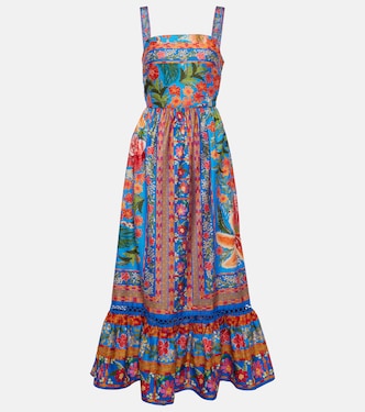 Maxikleid Stiched Garden aus Baumwolle | Farm Rio