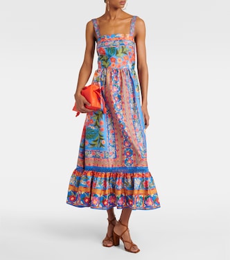 Maxikleid Stiched Garden aus Baumwolle | Farm Rio