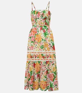 Vestido midi Floral Sketch de algodón | Farm Rio