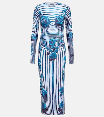 Abito midi in jersey con stampa floreale | Jean Paul Gaultier