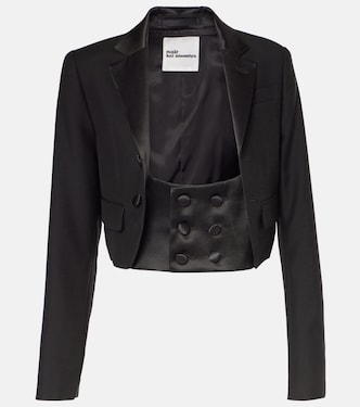 Veste raccourcie en laine, mohair et soie | Noir Kei Ninomiya