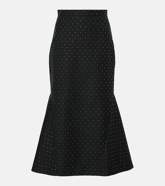 Falda midi de lamé con lunares | Erdem