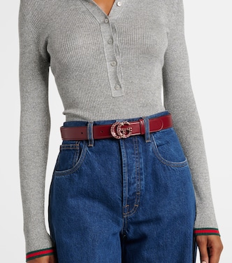 Cinturón fino GG Marmont de piel | Gucci