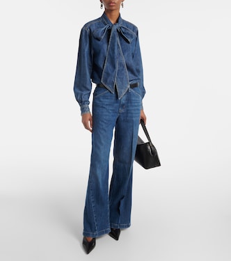 Schluppenbluse Secretary aus Denim | Frame