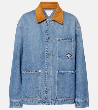 Wattierte Jeansjacke mit Veloursleder | Bottega Veneta