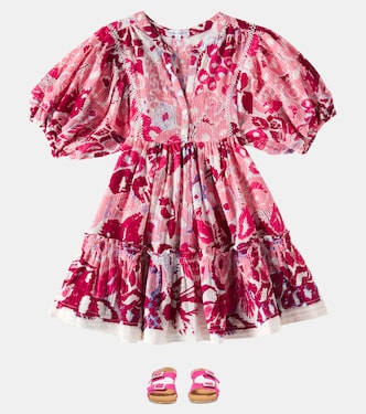 Abito Aria in cotone con volant | Poupette St Barth Kids